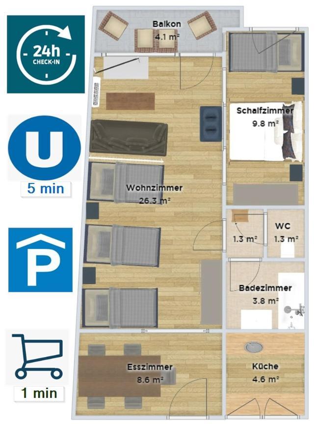 Aspern Nationalpark Apartment Вена Экстерьер фото